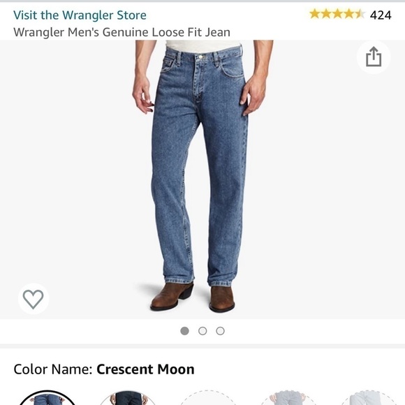 nwot Wrangler Crescent Moon Loose Fit Jeans US 30 - Picture 7 of 8